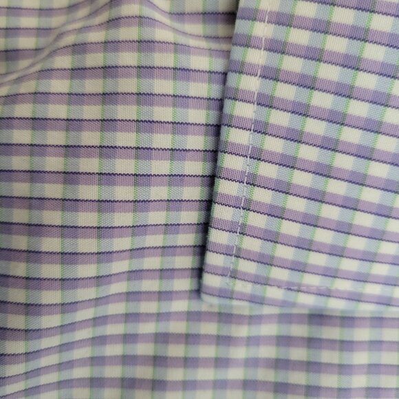 Egara Dress Shirt Mens Size 16.5 Non Iron Modern Fit Egyptian Cotton Flip Cuffs - Picture 7 of 7